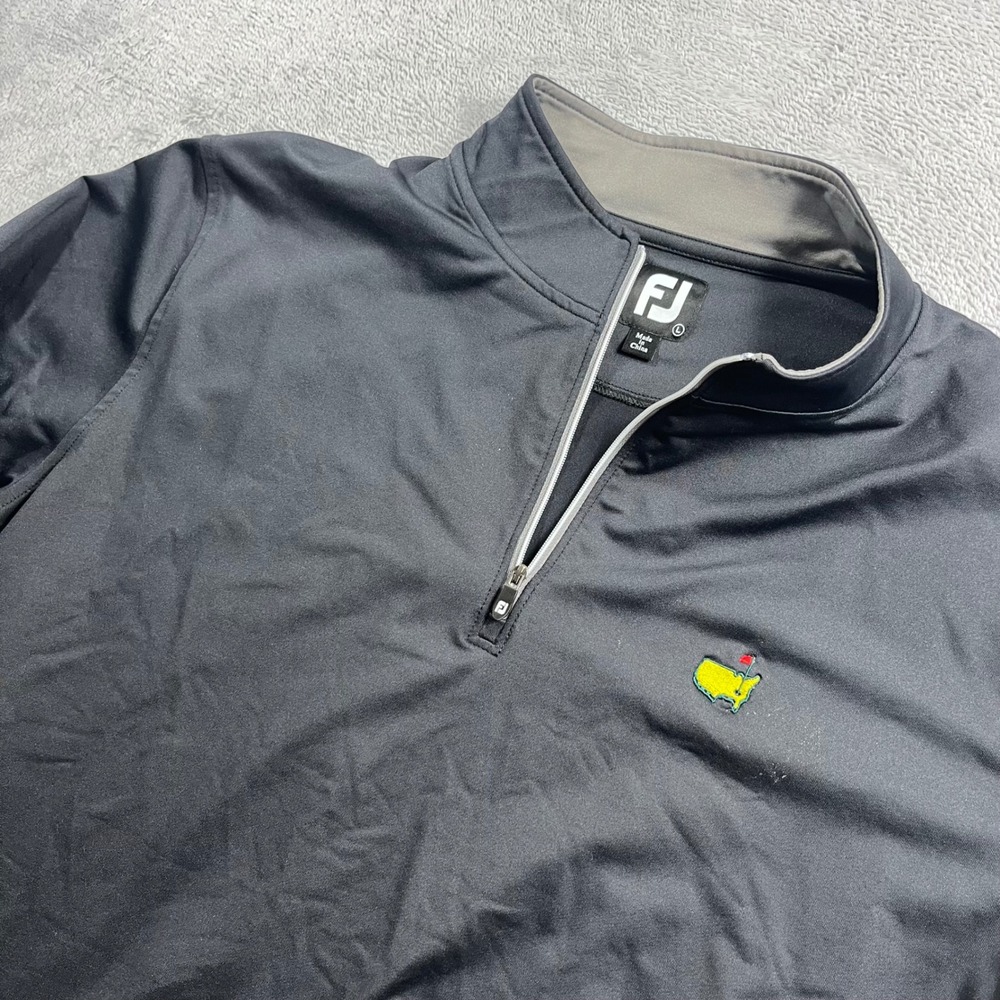 FootJoy Masters Tournament Mens Large Black Quarter Zip Pullover Golf Jacket L